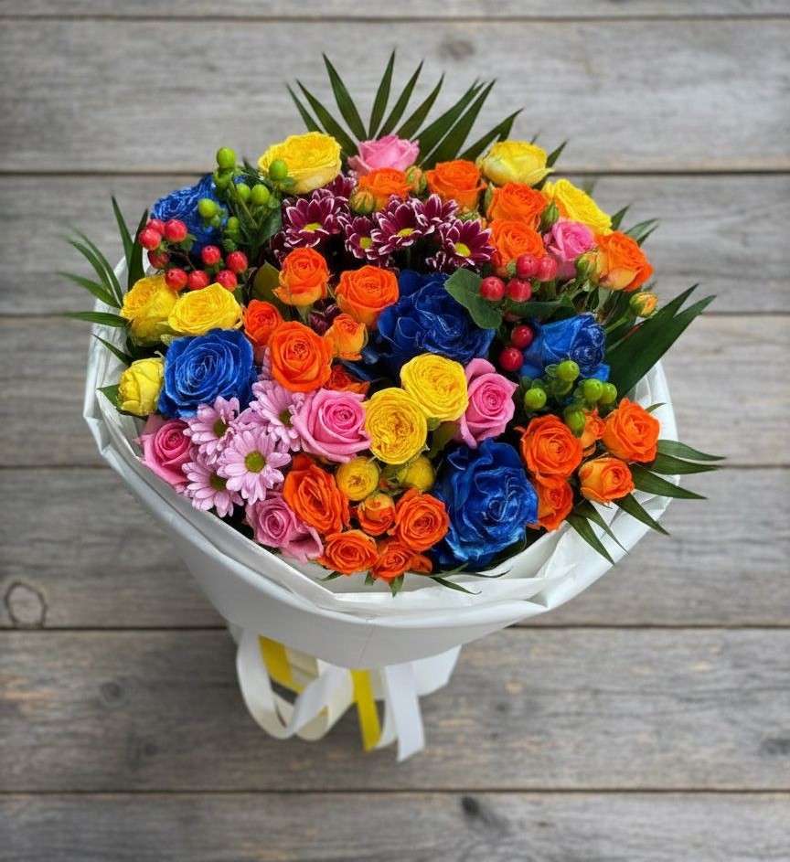 Букет цветов из: Розы и Хризантемы в Беляевка