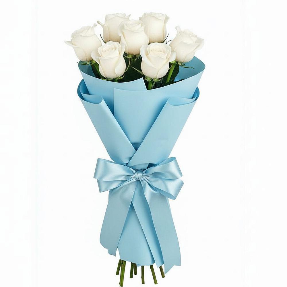 Букет 7 белых роз Проуд в Беляевка