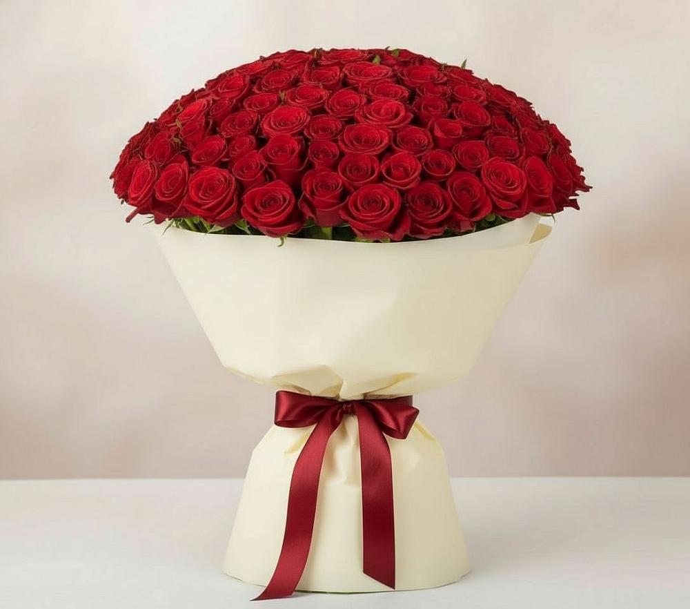 Букет 101 Красная роза Милано в Беляевка