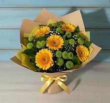 Букет цветов из:  Герберы и Хризантемы в Беляевка