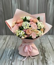 Букет цветов из:  Гвоздики, Розы и Хризантемы в Беляевка