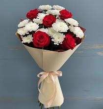 Букет цветов из:  Розы и Хризантемы в Беляевка