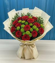 Букет цветов из:  Розы и Хризантемы в Беляевка