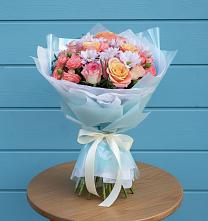 Букет цветов из:  Хризантемы и Розы в Беляевка