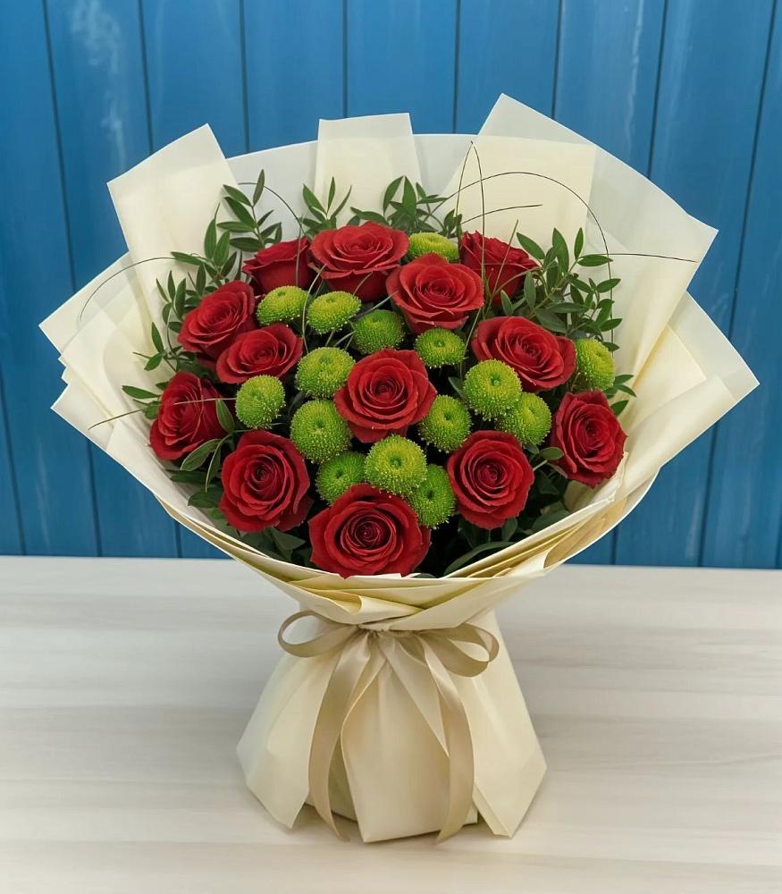 Букет цветов из: Розы и Хризантемы в Беляевка